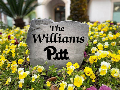 Engraved Pittsburgh Panthers stone for home landscaping