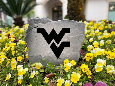 Durable decorative concrete stone with West Virginia University logo