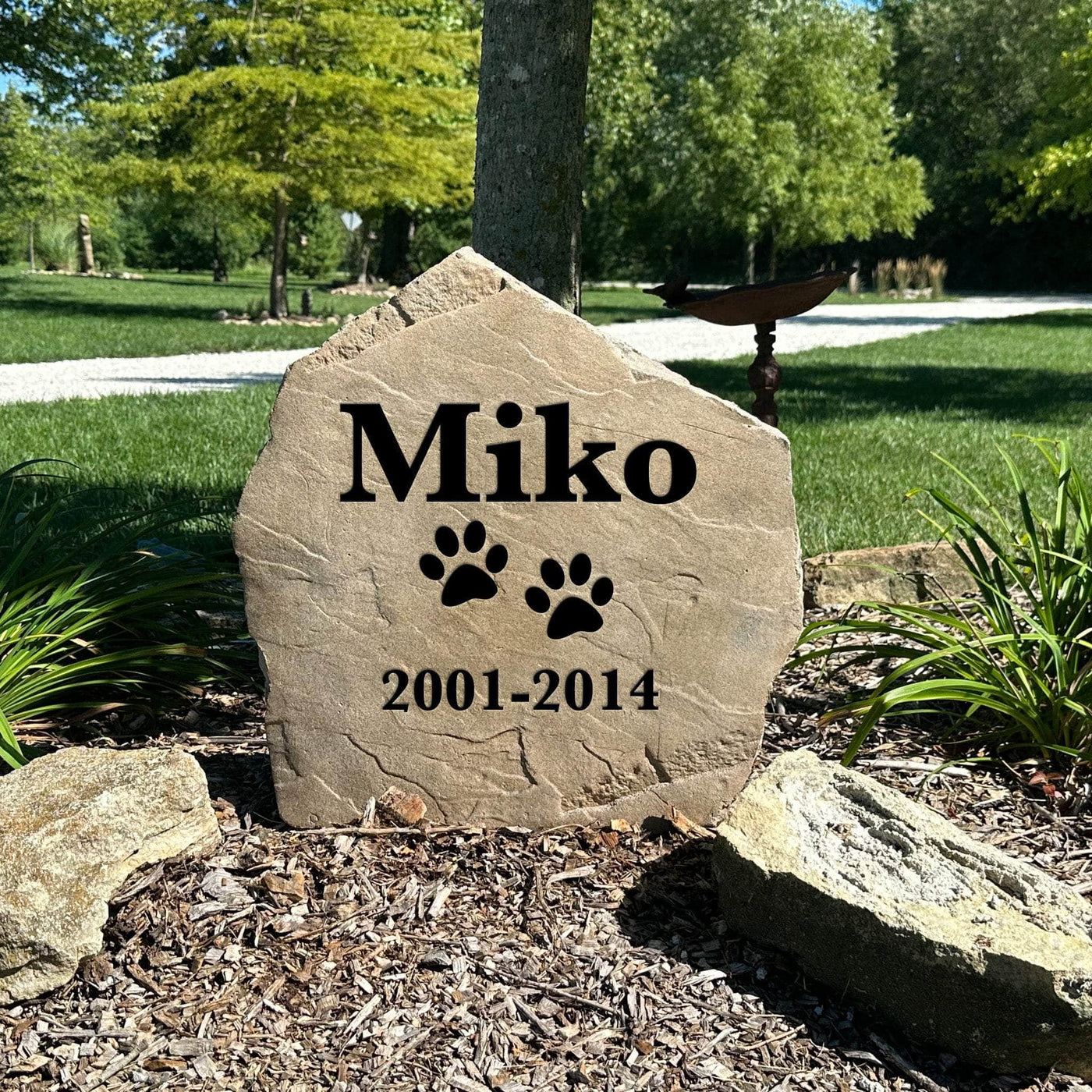 Decorative Dog Memorial rock for landscaping, patio, or pet memorial garden