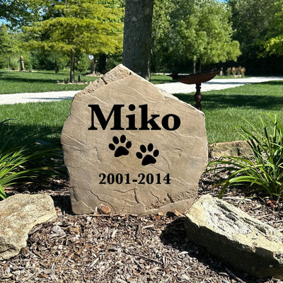 Decorative Dog Memorial rock for landscaping, patio, or pet memorial garden