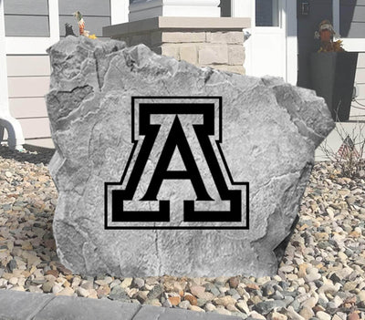 Custom decorative yard rock with University of Arizona emblem