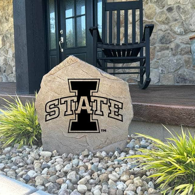 Decorative Iowa State Cyclones landscape stone showcasing the official team logo engraved directly into weather-resistant stone. A striking addition to patios, gardens, fan spaces, outdoor kitchens, and walkways.
