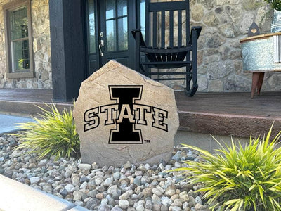Iowa State logo displayed in garden setting