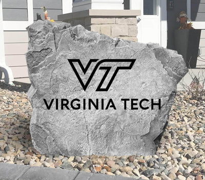Custom decorative rock with VT logo for garden or yard