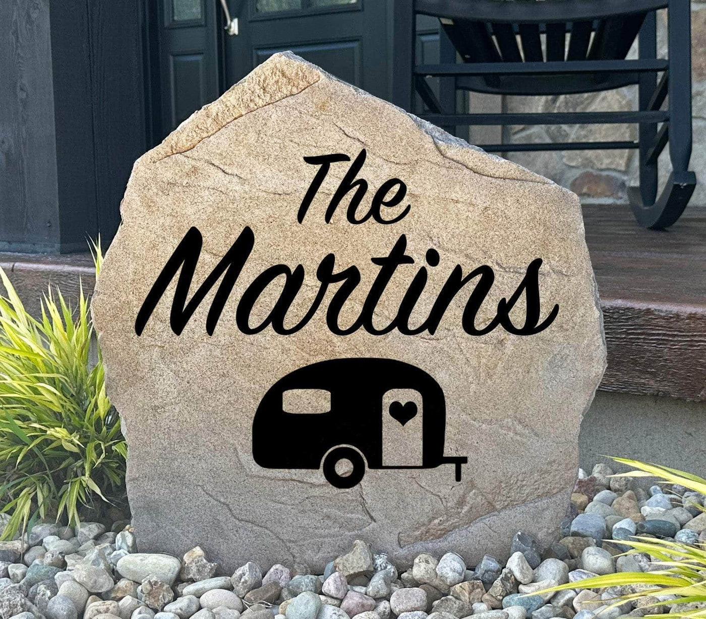 Custom travel trailer stone perfect for RV lovers and campers