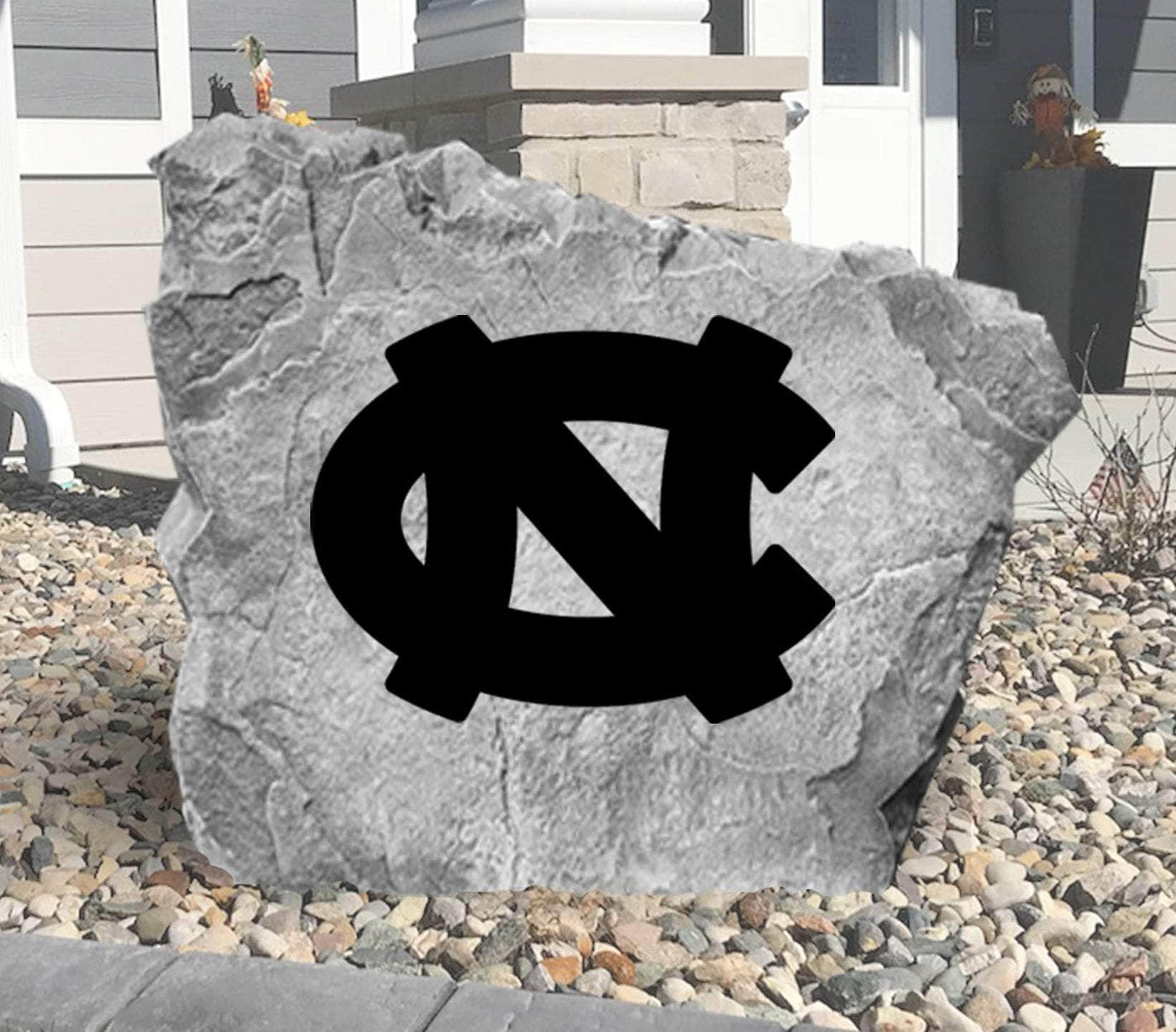Durable decorative rock featuring UNC sports logo