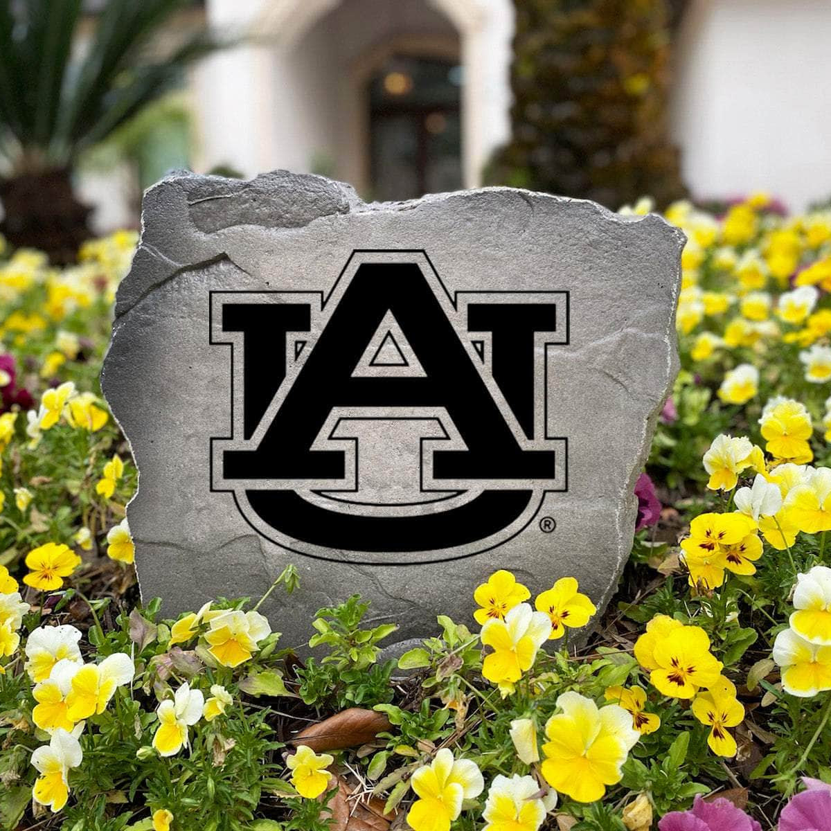 Decorative Auburn Tigers logo stone for home entryway