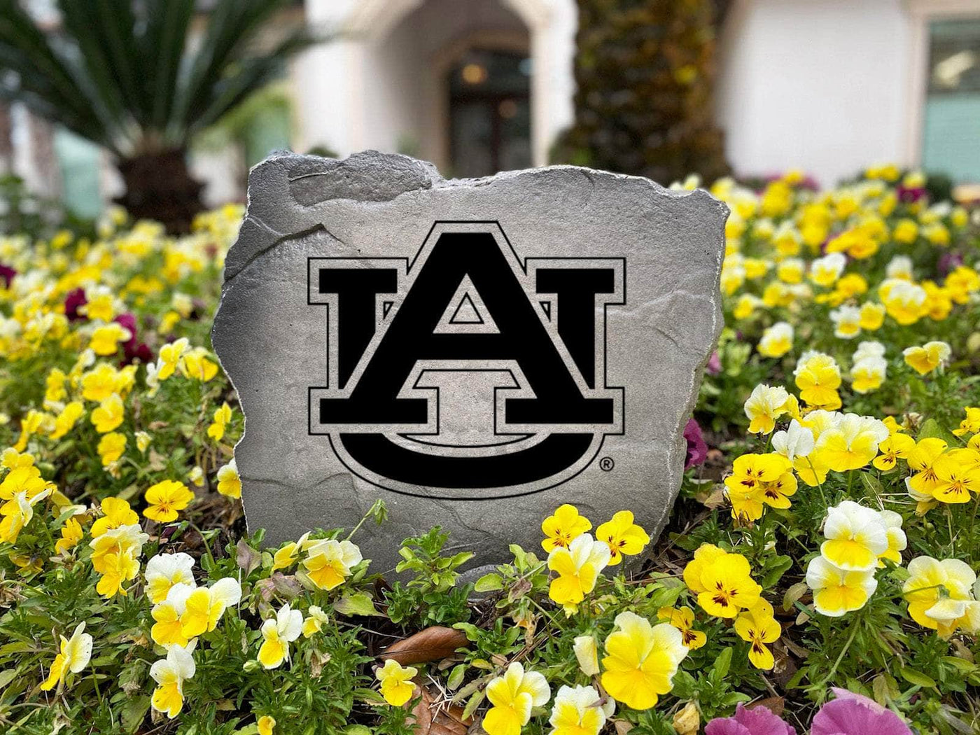 Decorative Auburn Tigers logo stone for home entryway
