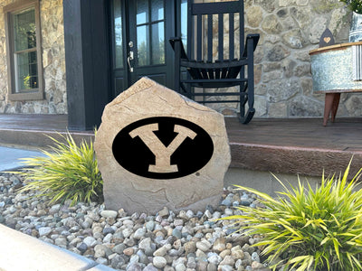 Brigham Young University logo rock for homeowners and alumni supporters