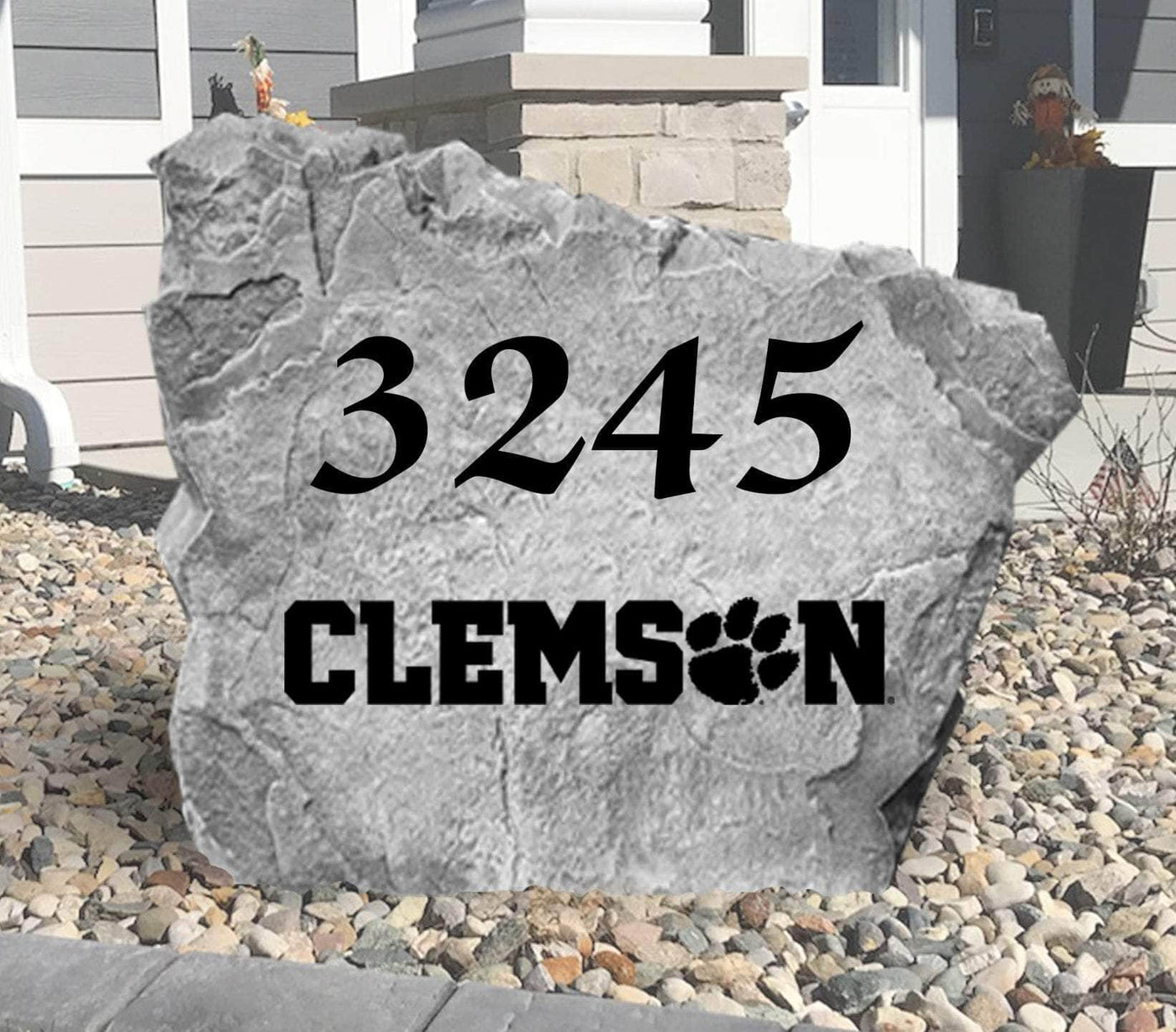 Custom Clemson Tigers address stone with house number