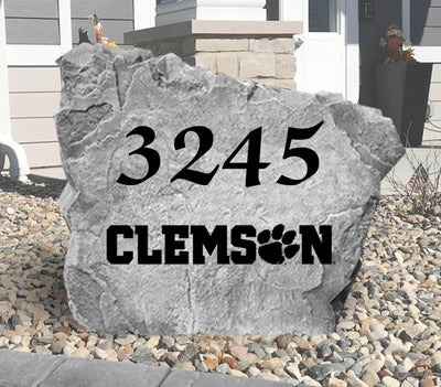 Custom Clemson Tigers address stone with house number