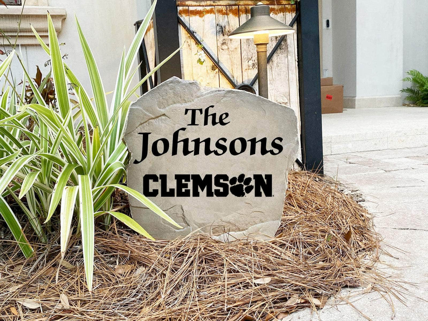Custom Clemson University name rock for home décor