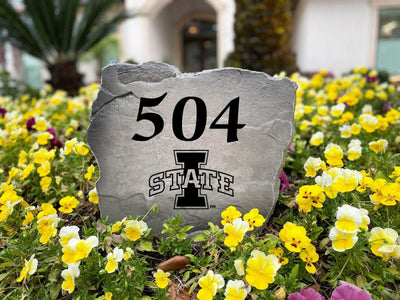 Decorative address stone featuring Iowa State