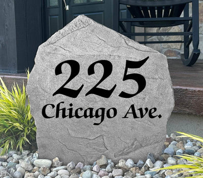 Decorative elegant stone marker for front yard landscaping and entryway