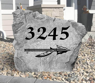 Custom FSU address rock for front entry landscaping