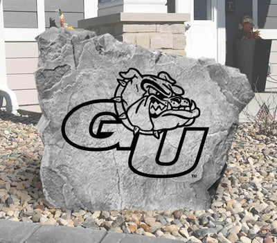 Custom Gonzaga Bulldogs logo rock for outdoor display
