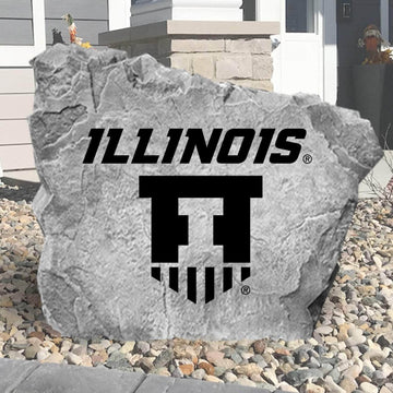 Illinois Fighting Illini badge logo concrete plaque designed to bring authentic collegiate character to gardens, patios, walkways, and front entrances.