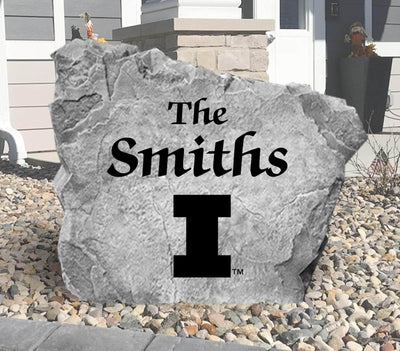 Engraved Illinois-themed name stone, ideal for unique home display.