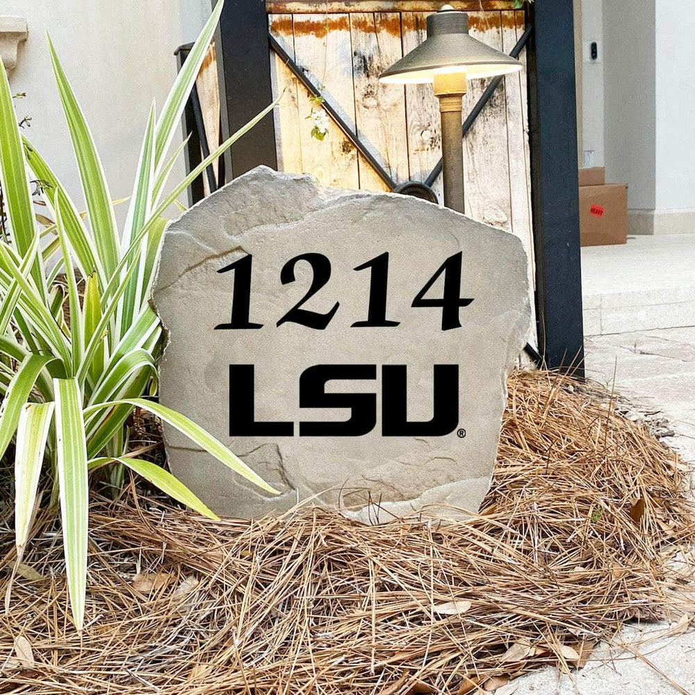 Custom Louisiana State University house number marker designed to enhance curb appeal while celebrating your passion for the Tigers.