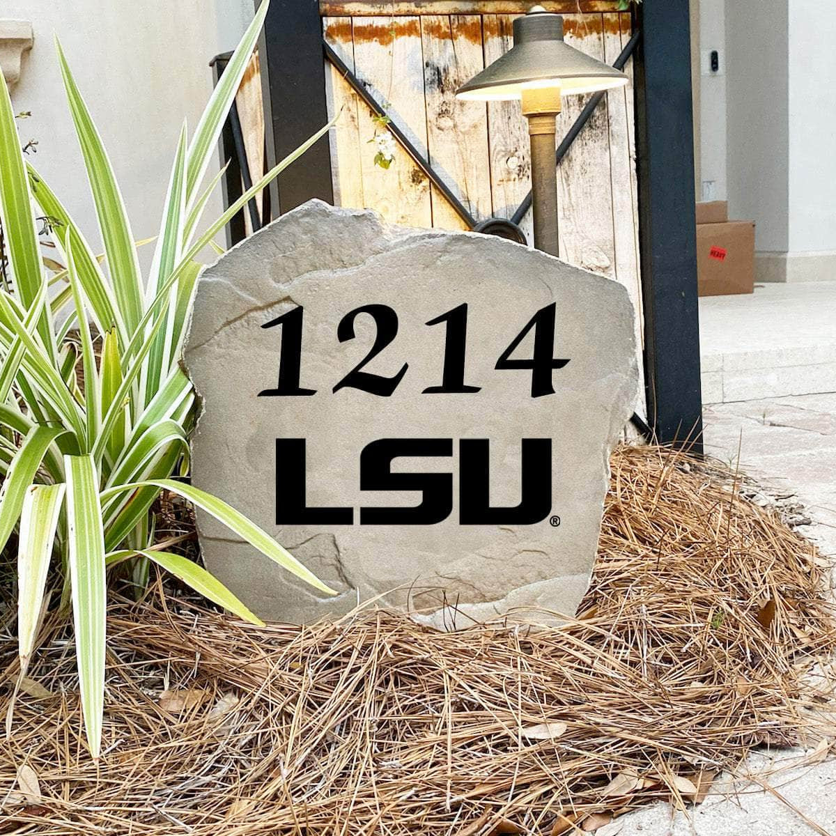 Custom Louisiana State University house number marker designed to enhance curb appeal while celebrating your passion for the Tigers.
