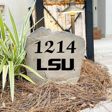 Custom Louisiana State University house number marker designed to enhance curb appeal while celebrating your passion for the Tigers.