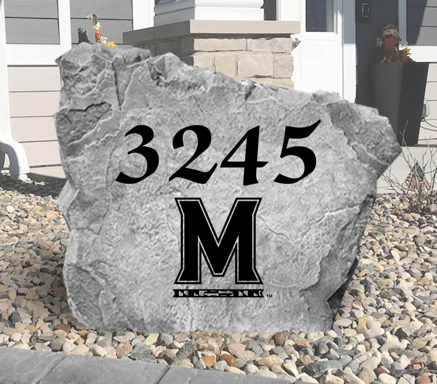 Engraved Maryland address stone, perfect as a unique outdoor sign or gift.