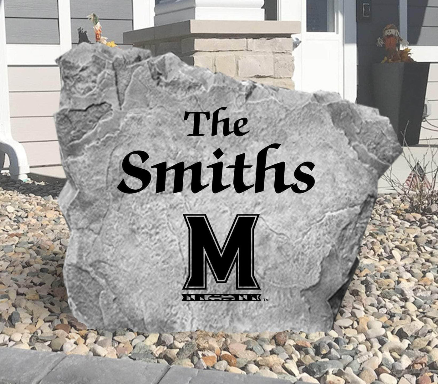 Engraved Maryland-themed name stone, ideal for unique home display.