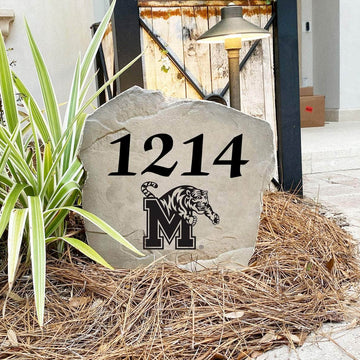 Custom Memphis house number marker designed to showcase your Tigers spirit while enhancing front yards, gardens, walkways, and driveways.