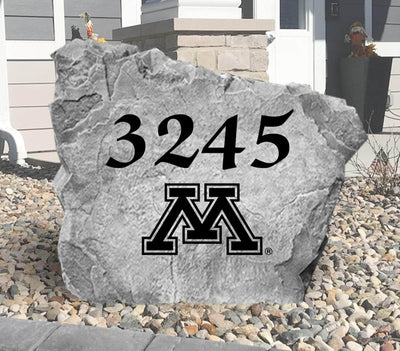 Engraved Minnesota address stone, perfect as a unique outdoor sign or gift.