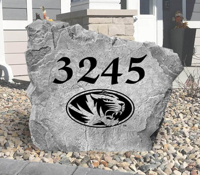 Engraved Missouri address stone, perfect as a unique outdoor sign or gift.