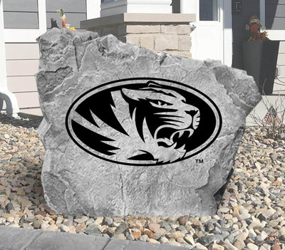 Engraved Missouri logo stone, ideal as a unique outdoor sign or gift.