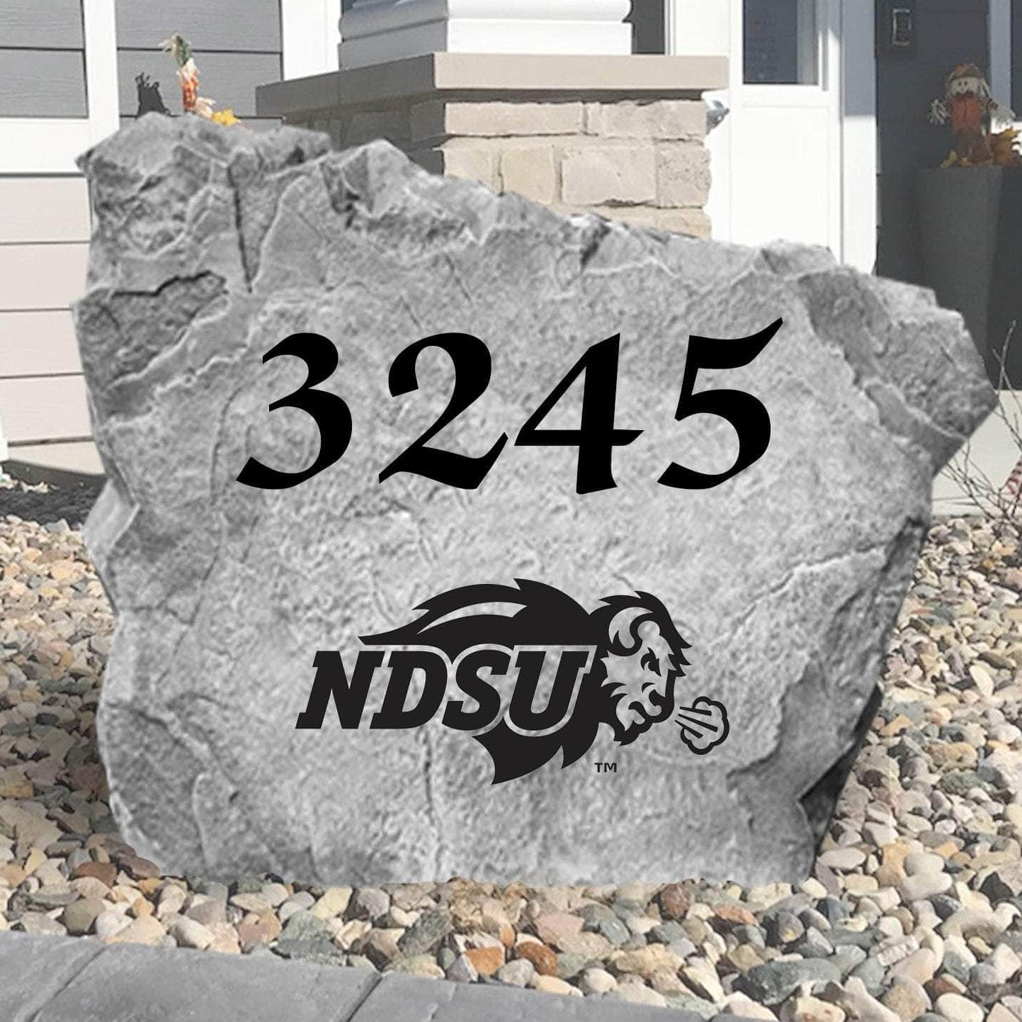 Officially licensed NDSU Bison address plaque crafted from durable concrete to combine elegant home identification with lasting collegiate pride.