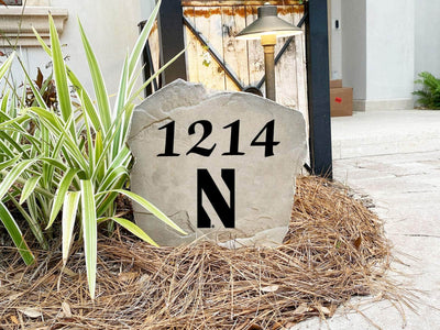 Personalized Northwestern University address marker stone