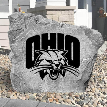 Ohio Bobcats concrete logo plaque crafted to showcase enduring school pride with a premium outdoor accent built to withstand the elements.