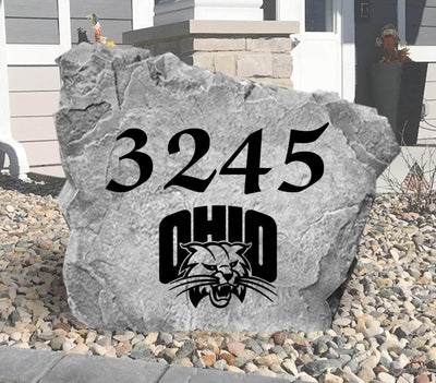 Custom Ohio Bobcats address rock for front yard or garden.