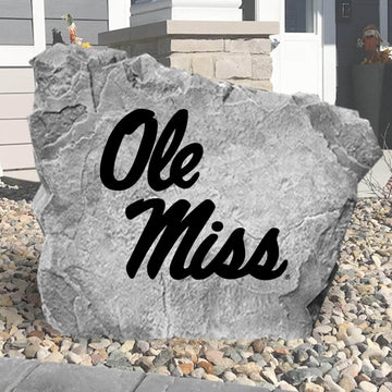 Display your Rebels spirit with a handcrafted Ole Miss Logo Stone designed to become the centerpiece of your landscape. Perfect for flower beds, outdoor living spaces, porches, tailgating areas, and fan caves.