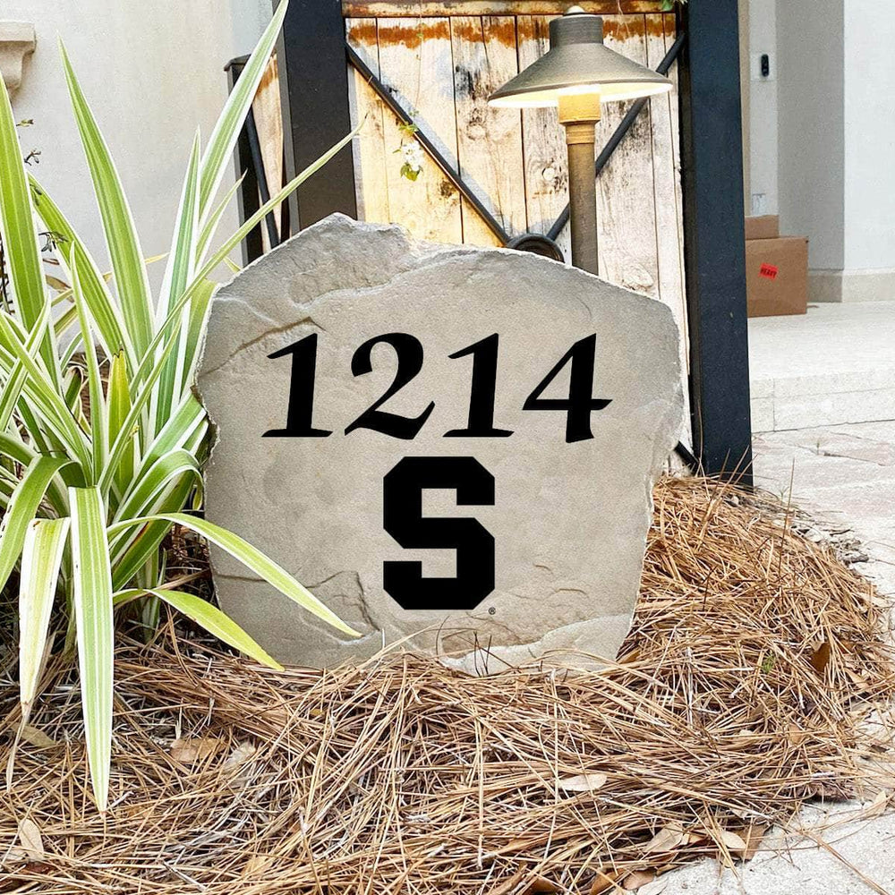 Custom Syracuse University house number marker designed to showcase your Orange spirit while enhancing gardens, walkways, driveways, and front landscapes.