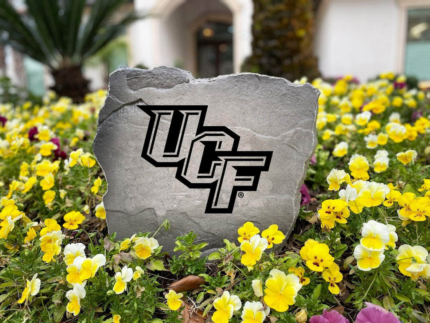 Engraved UCF Knights logo stone perfect for patio or porch decoration.
