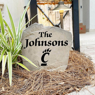 Custom University of Cincinnati name marker designed to celebrate Bearcats pride while enhancing gardens, patios, walkways, and welcoming entryways.