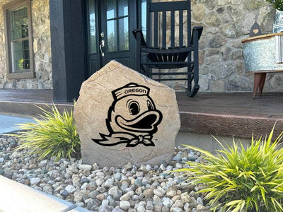 Bold mascot rock for University of Oregon supporters, engraved and weather-resistant