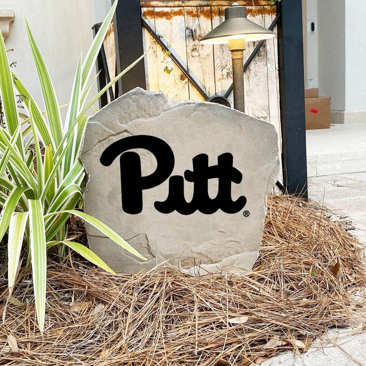 Handcrafted in the USA, this University of Pittsburgh Logo Stone features deep precision engraving and weather-resistant construction. Available in Sandstone and Greystone finishes for lasting outdoor beauty.