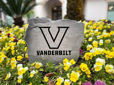 Vanderbilt University garden marker stone with logo engraving