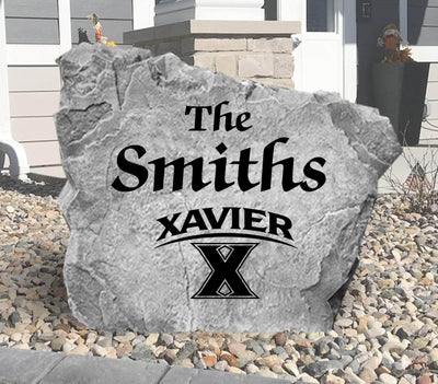 Personalized Xavier name rock for outdoor landscaping display