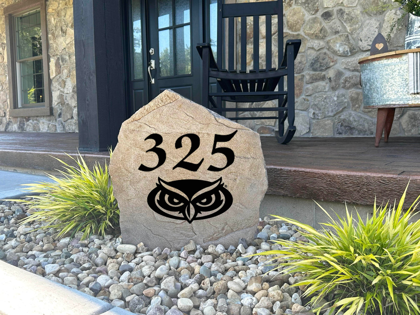 Custom FAU address stone perfect for alumni homes