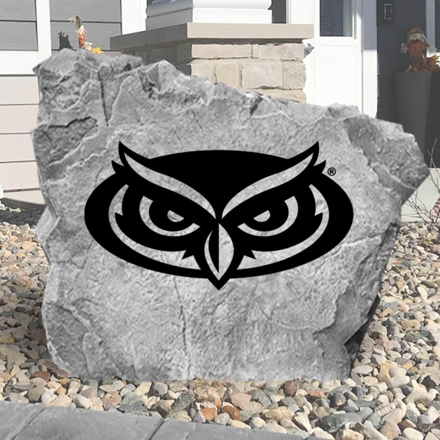 Florida Atlantic Owls concrete logo plaque crafted from durable concrete, showcasing school pride with timeless outdoor style and premium craftsmanship.