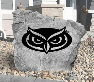 FAU logo stone showing school pride in landscaping