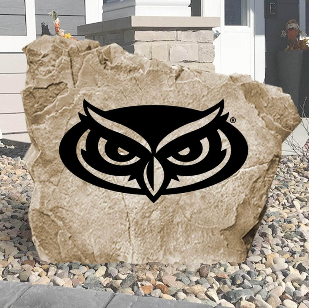 Officially licensed Florida Atlantic University logo stone featuring the iconic Owls emblem as a striking centerpiece for gardens, patios, and landscaped entryways.