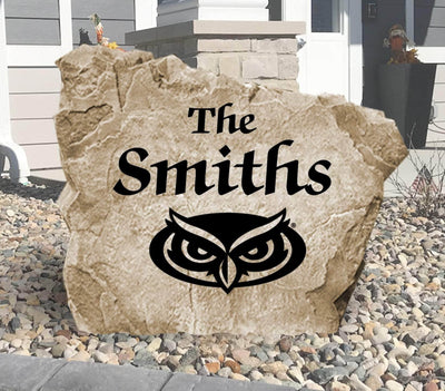 Engraved Florida Atlantic University name stone for outdoor landscaping