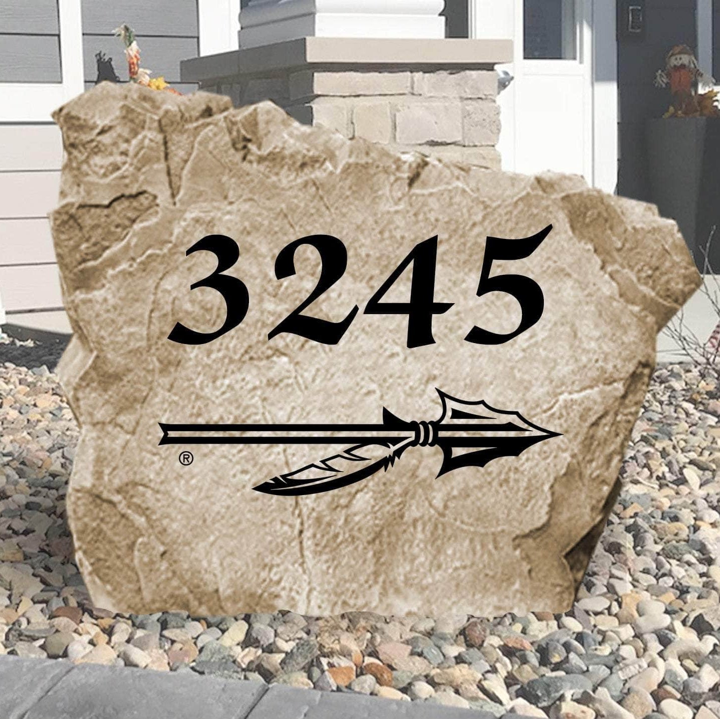 Personalized Florida State University Address Stone engraved with custom house numbers, creating a distinguished Seminoles-inspired entrance for your home.
