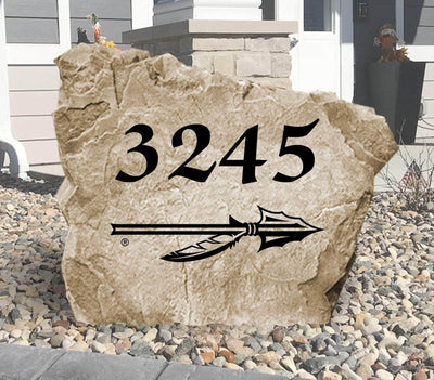 Engraved Florida State University address stone for yard décor